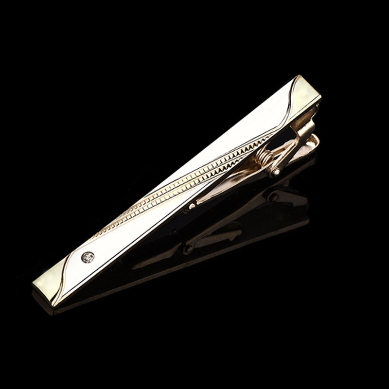 Men Accessories In Silver - Цельный мужской зажим для галстука из