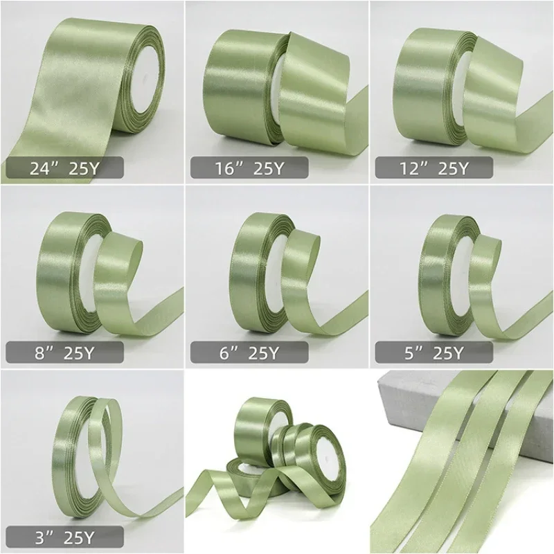 Men Accessories Bouquet - 25 ярдов, шалфейная зеленая лента, армейская