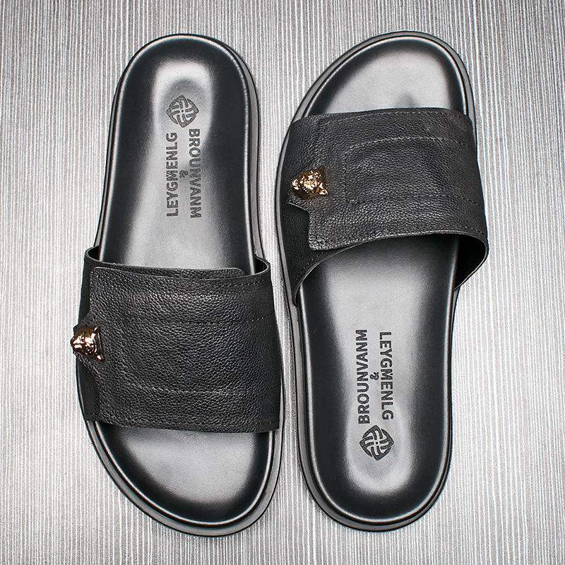 Men'S Accessories Leather - Новинка 2023 года, тапочки из натуральной