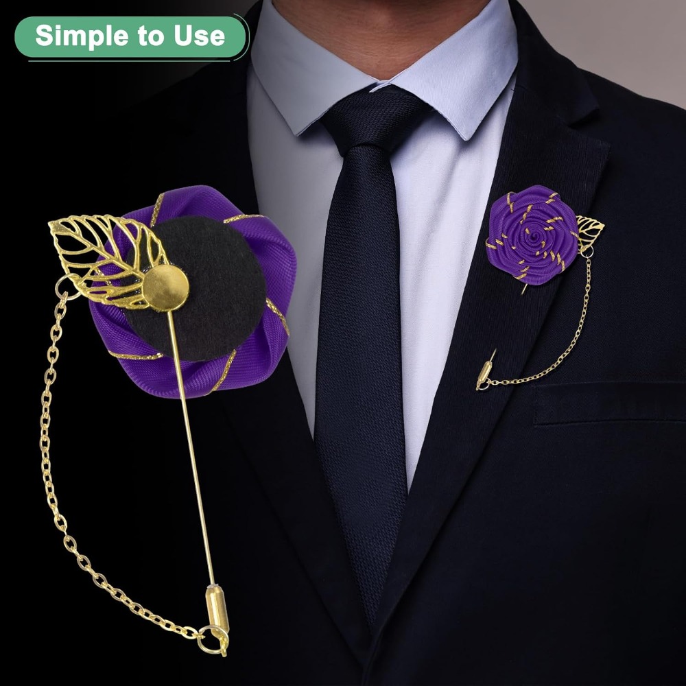Брошь-роза из ткани с золотыми – обзор и цена Men Accessories Wedding